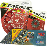 Mino / CZ 13-48T Honda CR125 2004-2007 MX Chain and Red Alloy Sprocket Kit