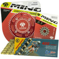 Mino / CZ 11-36T GasGas MC50 2021-2022 Gold MX Chain and Red Alloy Sprocket Kit