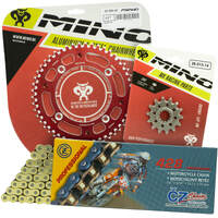 Mino / CZ 12-48T Honda CRF150R-RB 2007-2022 Gold MX Chain and Red Alloy Sprocket Kit