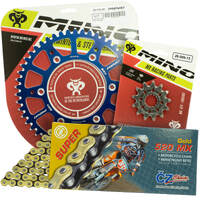 Mino / CZ 12-51T Sherco 250 SE-R 2014-2020 Gold MX Chain and Blue Alloy Sprocket Kit