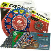Mino / CZ 12-48T Yamaha WR250F 2001-2022 O-Ring Chain and Blue Alloy Sprocket Kit