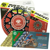 Mino / CZ 13-51T KTM EXC 125-250-300 94-22 Gold O-Ring Chain and Black Alloy Sprocket Kit