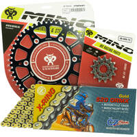 Mino / CZ 12-51T KTM EXC 125-250-300 94-22 Gold X-Ring Chain and Black Alloy Sprocket Kit