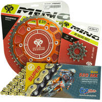 Mino / CZ 12-48T KTM EXC 125-250-300 94-22 Gold MX Chain and Orange Fusion Sprocket Kit