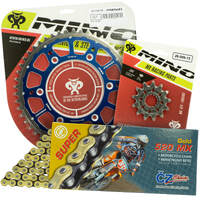 Mino / CZ 12-48T KTM EXC 125-250-300 94-22 Gold MX Chain and Blue Fusion Sprocket Kit