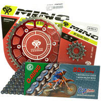 Mino / CZ 13-49T Honda CR125 2004-2007 O-Ring Chain and Red Fusion Sprocket Kit