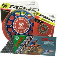 Mino / CZ 12-48T KTM XCF 250-505 07-22 O-Ring Chain and Blue Fusion Sprocket Kit