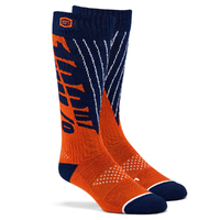 100% Torque Comfort Navy/Orange Moto Socks