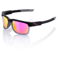 100% Type S Sunglasses Soft Tact Graphite With Purple Multilayer Mirror Lens