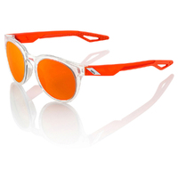100% Campo Sunglasses Polished Crystal Clear With Orange Multilayer Lens
