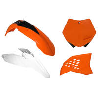 Rtech KTM SX-SXF 2007-2010 / EXC-EXCF 2008-2011 Orange-White Plastic Kit
