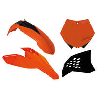 Rtech KTM SX-SXF 2007-2010 / EXC-EXCF 2008-2011 Orange-Black (OEM 09-10) Plastic Kit