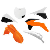 Rtech KTM SX 250 2013-16 / SXF 250-350-450 2013-15 Orange-White (OEM 16) Plastic Kit
