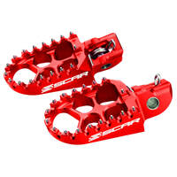 Scar Evo Red Footpegs Honda CR-CRF-CRFX 02-22 / Kawasaki KXF250-450 06-22 - 57mm Wide 