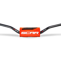 Scar O² Tapered Handlebar - RC Bend - Black Bar with Orange bar pad