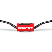 Scar O² Tapered Handlebar - RC Bend - Black Bar with Red bar pad