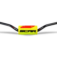 Scar O² Tapered Handlebar - RC Bend - Black Bar with Yellow bar pad