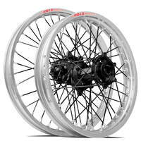 SM Pro / DID LT-X Honda CR125-250 02-07/CRF250-450R/X 02-12 21X1.60/19X2.15 Silver/Black Wheel Set (Black Spokes)