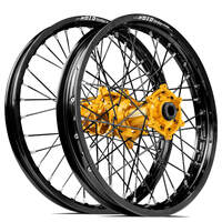 SM Pro / DID LT-X KTM-Husqvarna-GasGas 21X1.60/18X2.15 Black/Gold Wheel Set (Black Spokes)