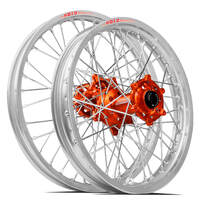 SM Pro / DID LT-X KTM-Husqvarna-GasGas 21X1.60/19X2.15 Silver/Orange Wheel Set