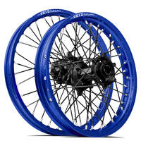 SM Pro / DID ST-X Kawasaki KX125-250/KXF250-450 2006-2024 21X1.60/18X2.15 Blue/Black Wheel Set (Black Spokes)