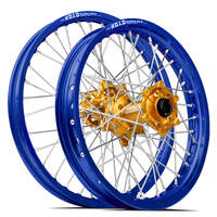 SM Pro / DID ST-X Yamaha YZ125/YZ250/YZ250F/YZ450F 2002-2024 21X1.60/18X2.15 Blue/Gold Wheel Set