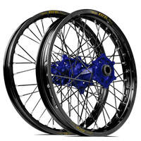 SM Pro / Excel KTM-Husqvarna-GasGas 21X1.60/18X2.15 Black/Blue Wheel Set (Black Spokes)