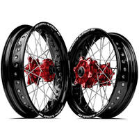 SM Pro Honda CRF450 13-22/CRF250 14-22 17x3.50/17x4.25 Black/Red Cush Wheel Set