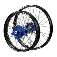 SM Pro Yamaha WRF250 03-19/WRF450 03-18 21X1.60/18X2.15 Black/Blue Cush Wheel Set