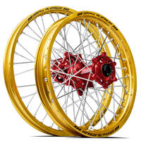 SM Pro KTM-Husqvarna-GasGas 21X1.60/18X2.15 Gold/Red Wheel Set