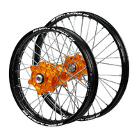 SM Pro KTM-Husqvarna-GasGas 21X1.60/18X2.15 Black/Orange Cush Wheel Set