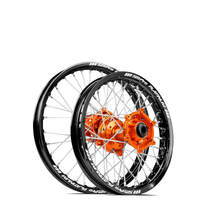 SM Pro KTM-Husqvarna-GasGas 85cc 2021-2024 17X1.40/14X1.60 Black/Orange Wheel Set