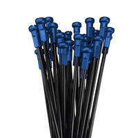 Black OEM Rear Stainless Steel Spoke Set with Blue Alloy Nipples