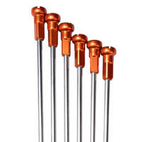 727 Moto KTM 21" (Pack Of 6) Stainless Steel Spokes with Orange Alloy Nipples